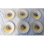 SET OF SIX CORONATION FISH PLATES DEPICTING VARIOUS FISH