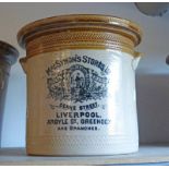 MACSYMON AND CO GREENOCK BUTTER CROCK Condition Report: Chip to rim,