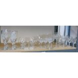 SELECTION OF VARIOUS GLASSES WITH ETCHED DECORATION