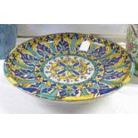 18TH OR 19TH CENTURY INDO-PERSIAN SHALLOW BOWL WITH BLUE,