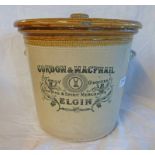 GORDON AND MACPHAIL ELGIN 20LB BUTTER CROCK Condition Report: 2 large chips to lid.