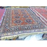 ARMENIA SHIRVAN CREAM AND ORANGE CARPET WITH ORIENTAL RUG GALLERY LABEL 160 X 113 CMS