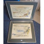 BIRDSEY, BOATING SCENES, SIGNED, PAIR FRAMED WATERCOLOURS,