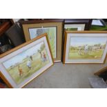 SELECTION OF GOLFING PICTURES AND PRINTS TO INCLUDE A PAIR OF DOUGLAS E.