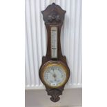 EARLY 20TH CENTURY CARVED OAK ANEROID BAROMETER Condition Report: 72 (T) cm - NO