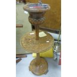 EARLY 20TH CENTURY WALNUT ASHTRAY STAND SHAPED AS A THISTLE