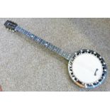 5-STRING BANJO WITH INLAID DECORATION & EBONISED FRETBOARD BY A.