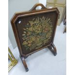 OAK FRAMED TAPESTRY FIRE SCREEN