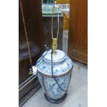 CHINESE BLUE & WHITE TABLE LAMP