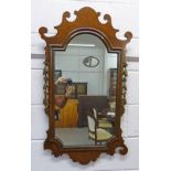 19TH CENTURY MAHOGANY MIRROR Condition Report: bottom left corner section is missing.