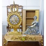 20TH CENTURY FIGURAL MANTLE CLOCK 47CMS TALL