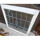 10 FRAMED LEADED GLASS PANELS OVERALL 66 X 69CM