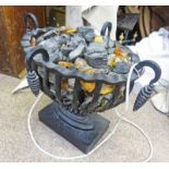WROUGHT IRON COAL HOLDING ELECTRIC FIRE