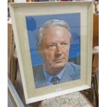 FRAMED PHOTOGRAPH BY ROBERT ENEVER OF EDWARD HEATH SIGNED AND DATED OCTOBER '67 - 53 X 38 CM