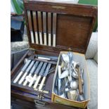 OAK CASED CANTEEN OF CUTLERY