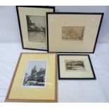 4 FRAMED ETCHINGS: THE CHANNERY, BRECHIN,