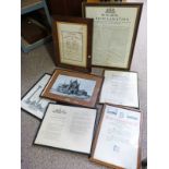FRAMED PROCLAMATION ROSEWOOD FRAMED CERTIFICATE, VARIOUS MASONIC & OTHER TEXTS,