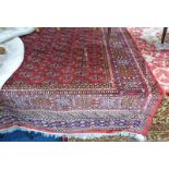 RED GROUND BOKHARA CARPET 230 X 160CM