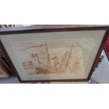 PAIR OF FRAMED SAILING SHIP PRINTS