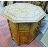MIDDLE EASTERN INLAID OCTAGONAL TABLE Condition Report: top is 60cm x 60cm.