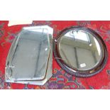 FRAMED OVAL MIRROR AND TWO OTHERS -3-