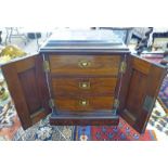 19TH CENTURY WALNUT 2 DOOR TABLE TOP CABINET Condition Report: slight bow to front