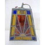 HALL LIGHT WITH COLOURED GLASS SHADE 27CM TALL