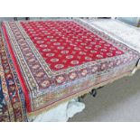 MIDDLE EASTERN RED AND CREAM CARPET 153 X 210CM