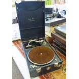 MAYFAIR DELUXE MODEL GRAMOPHONE WITH A SELECTION OF 78'S ETC