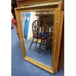 GILT FRAMED RECTANGULAR MIRROR,