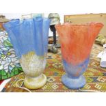 PAIR OF ART GLASS TABLE LAMPS -2-