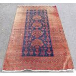 RED & BLACK MIDDLE EASTERN RUG 188 X 116CM