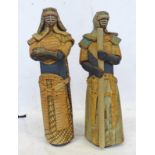 GEOFFERY COX CERAMICS PAIR OF ORIENTAL WARRIORS 39CM TALL Condition Report: figure