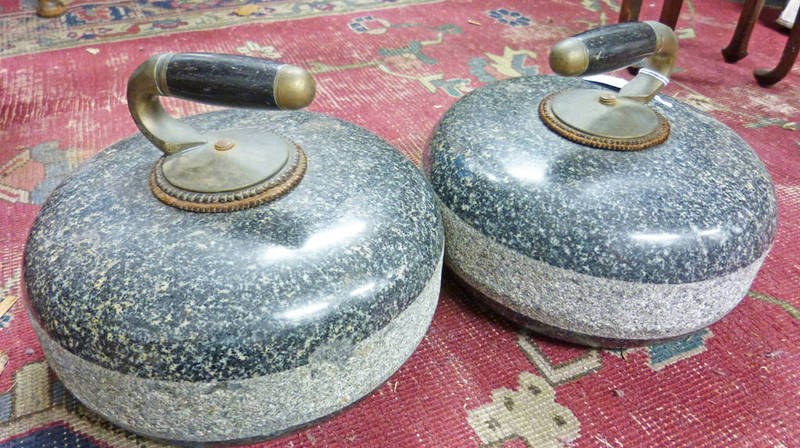 PAIR OF CURLING STONES