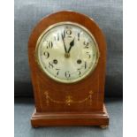 EARLY 20TH CENTURY INLAID MAHOGANY MANTLE CLOCK