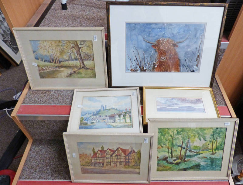 6 FRAMED WATERCOLOURS