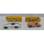 TWO DINKY TOYS RACING CARS INCLUDING 111 - TRIUMPH TR2 SPORTS TOGETHER WITH 133 - CUNNINGHAM C - 5R