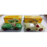 TWO DINKY TOYS RACING CARS INCLUDING 109 - AUSTIN HEALEY '100' SPORTS TOGETHER WITH 110 - ASTON