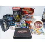 SELECTION OF VARIOUS JAMES BOND RELATED ITEMS INCLUDING THE DEFINITE BOND FILM CANISTER 4 PIECE SET,