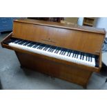 TEAK CASED MONINGTON & WESTON OVERSTRUNG PIANO