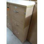 BEECH EFFECT 3 DRAWER FILING CABINET