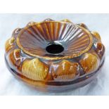 TREACLE GLAZED SPITTOON WITH SHELL DECORATION