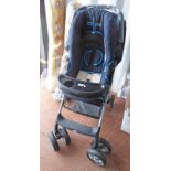 HUACK PRAM WITH BLACK AND BLUE TRIM