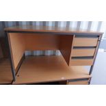 BEECH EFFECT DESK WITH 3 DRAWERS