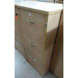 BEECH EFFECT 3 DRAWER FILING CABINET