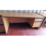 BEECH EFFECT DESK WITH 2 DRAWERS