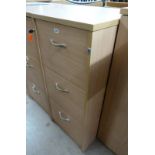 BEECH EFFECT 3 DRAWER FILING CABINET