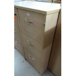 BEECH EFFECT 3 DRAWER FILING CABINET