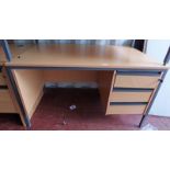 BEECH EFFECT DESK WITH 3 DRAWERS