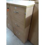 BEECH EFFECT 3 DRAWER FILING CABINET